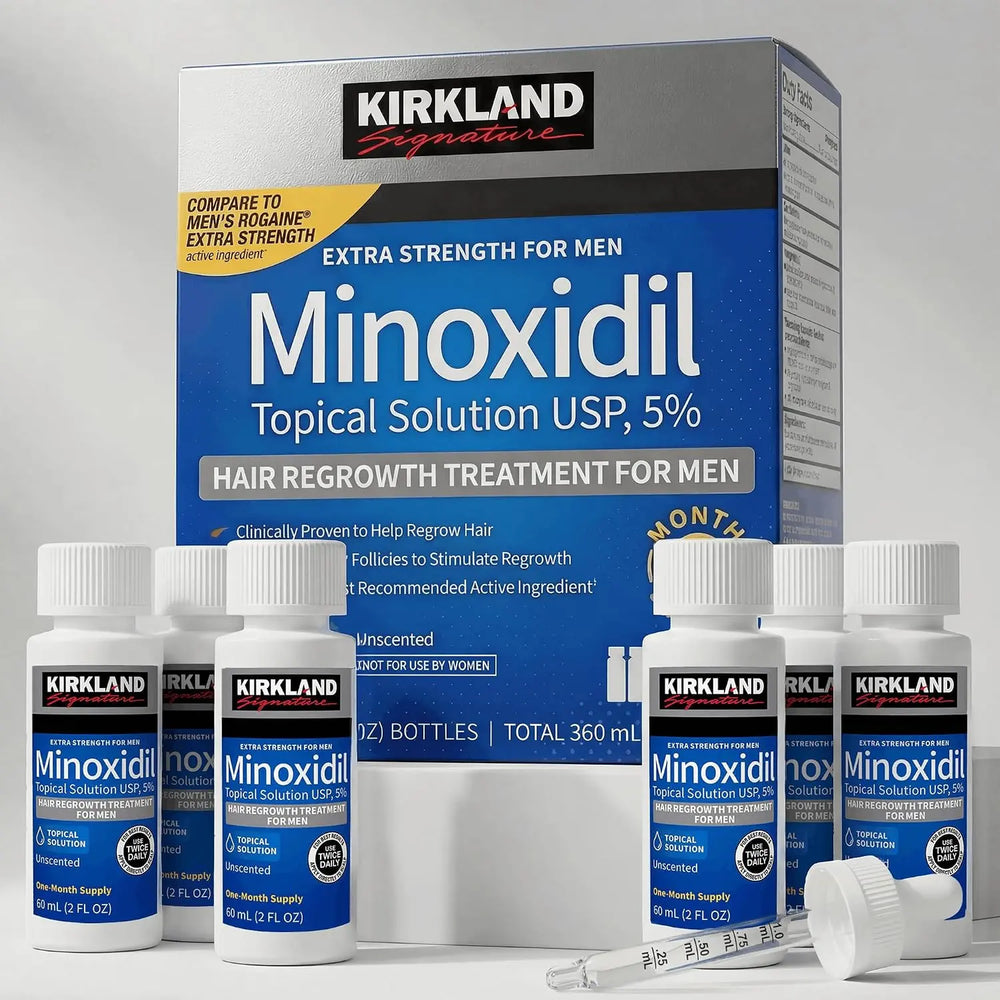 Kirkland Signature Minoxidil 5% Topical Solution for Men (Caja 6 unidades) Magic Mechas