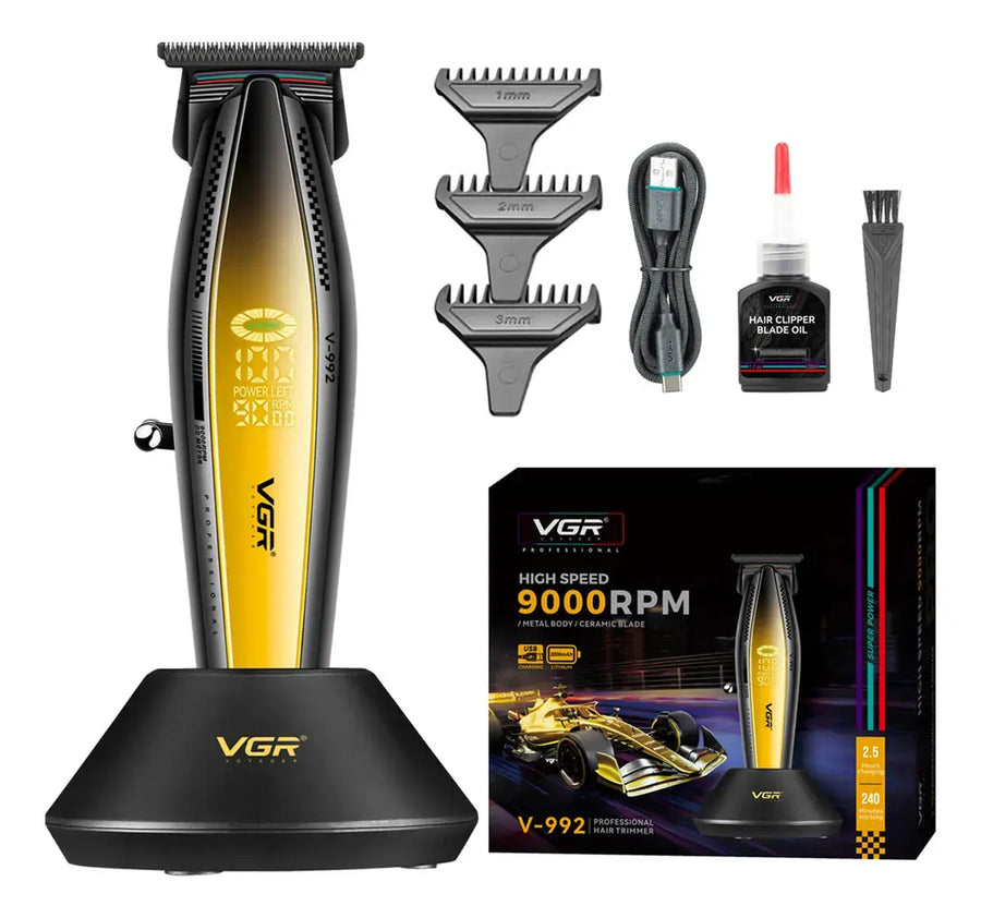 VGR V-992 Máquina Patillera Pro Metal 9000rpm Motor Dc Turbo Magic Mechas