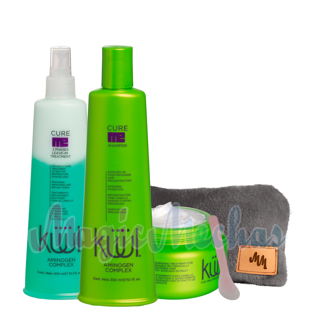Kit kuul Cure Me Shampoo + Mascarilla + Bifasico + Obsequio Kuul