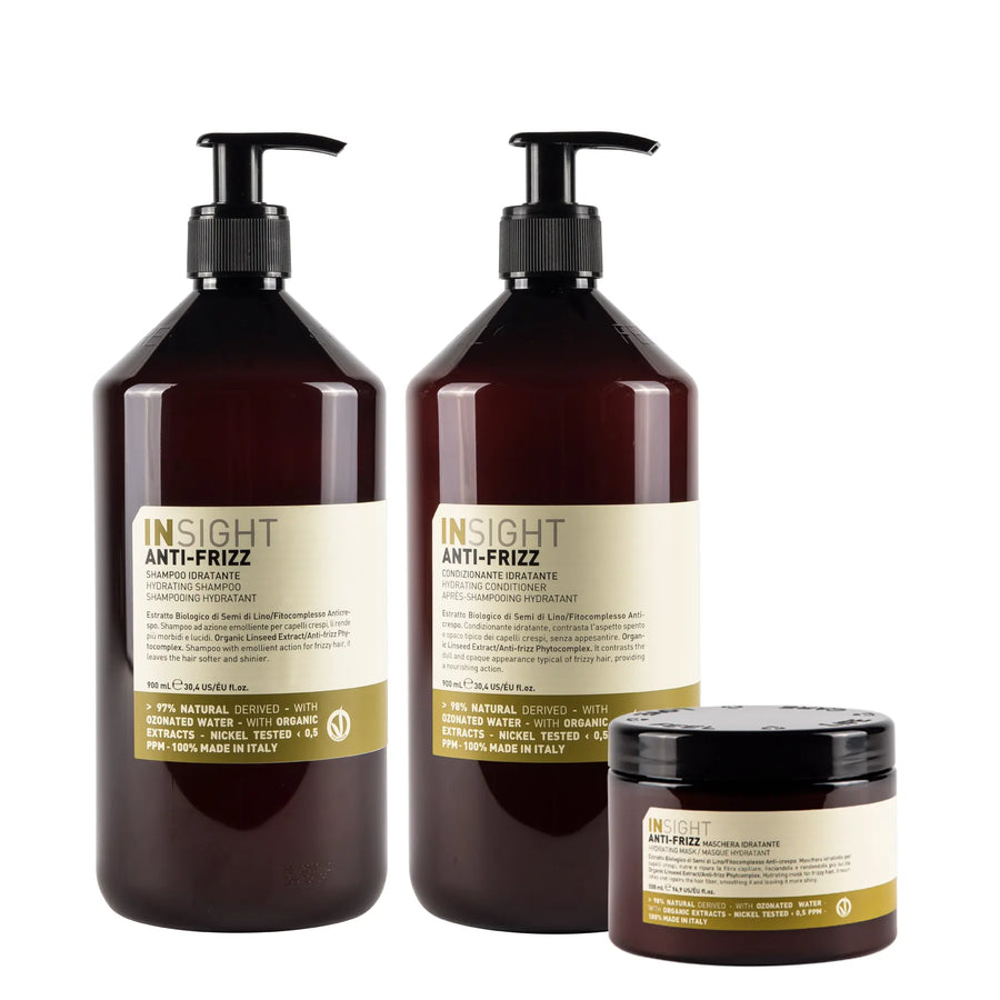 Kit Insight Anti Frizz Hydrating Shampoo + Acondicionador + Mascarilla 500ml Insight