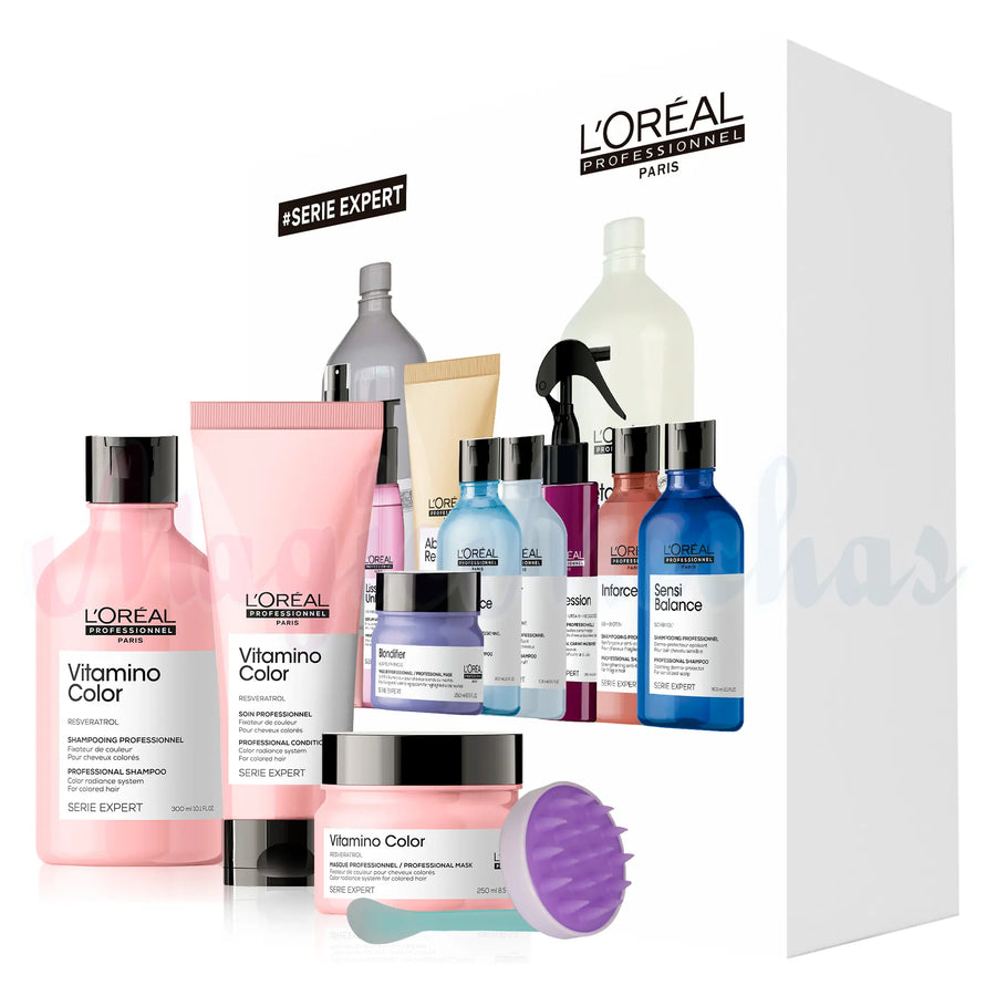 Kit Serie Expert Vitamino Color Shampoo + Acondicionador + Mascarilla Loreal Profesional