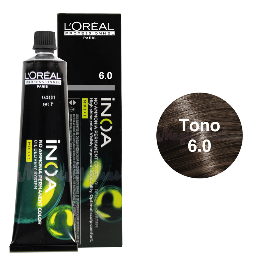 Tinte Inoa Tono 6.0 Rubio Oscuro Profundo 60ml Loreal Profesional