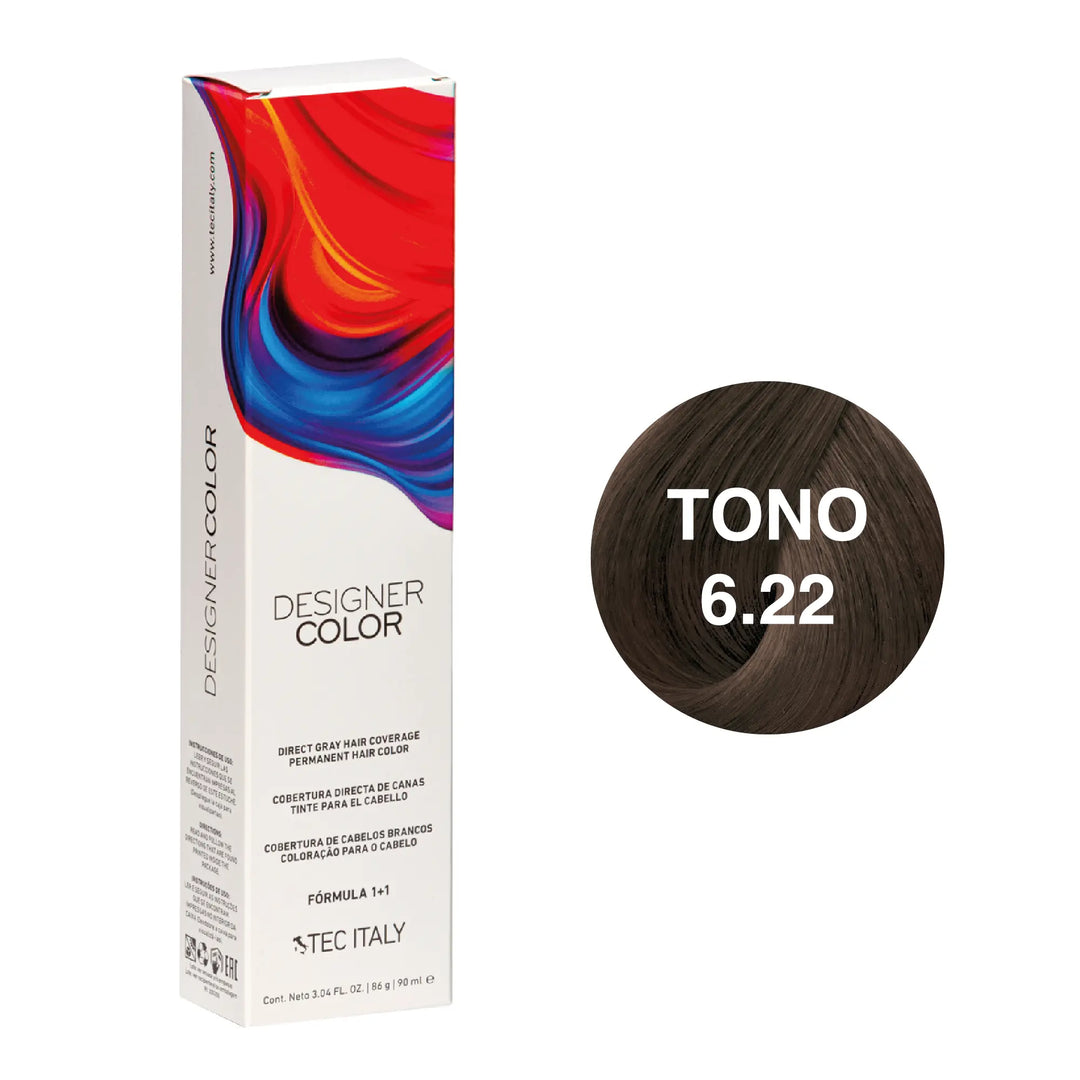 Tinte Tec Italy Designer Color 6.22 Rubio Oscuro Nacarado Profundo Tec Italy