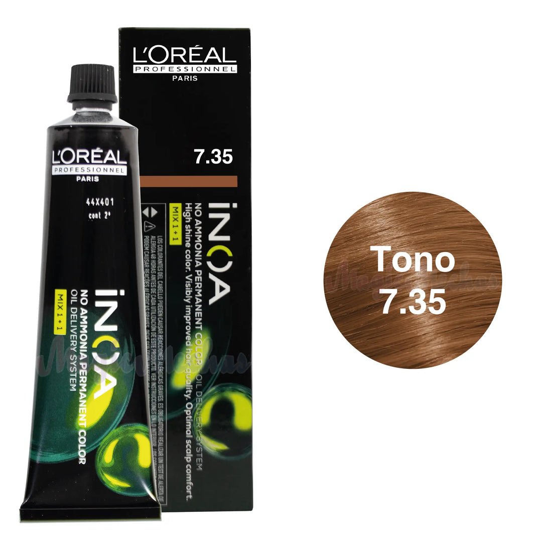 Tinte Inoa Tono 7.35 Rubio Dorado Caoba 60ml Loreal Profesional