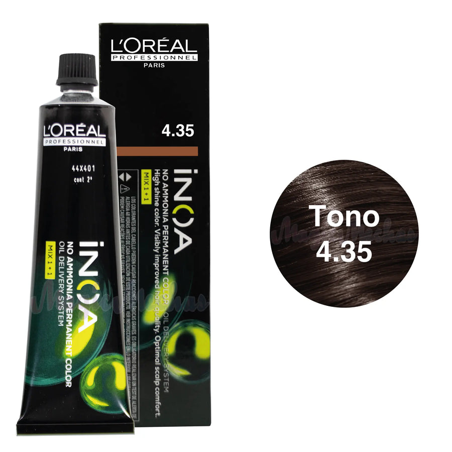 Tinte Inoa Tono 4.35 Castaño Dorado Caoba 60ml Loreal Profesional