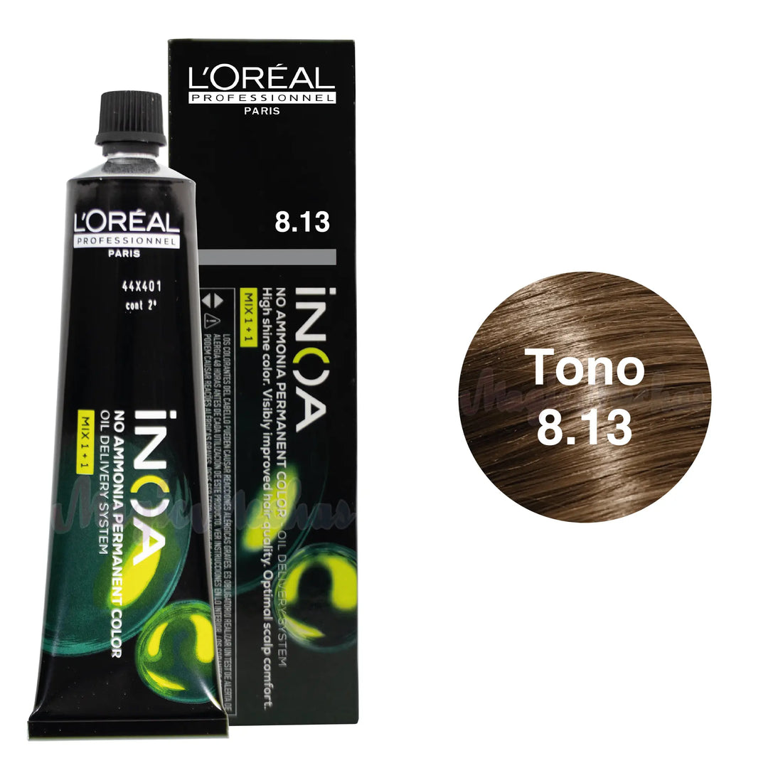Tinte Inoa Tono 8.13 Rubio Claro Ceniza Dorado 60ml Loreal Profesional