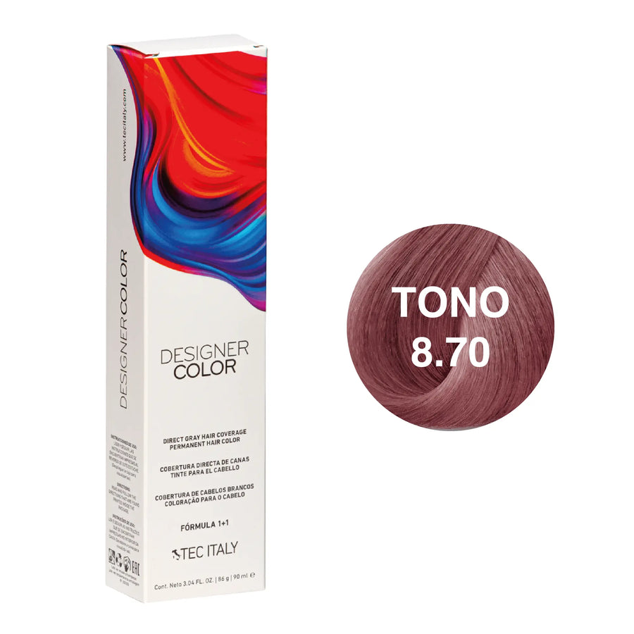 Tinte Tec Italy Designer Color 8.70 Rubio Claro Violeta Profundo Tec Italy