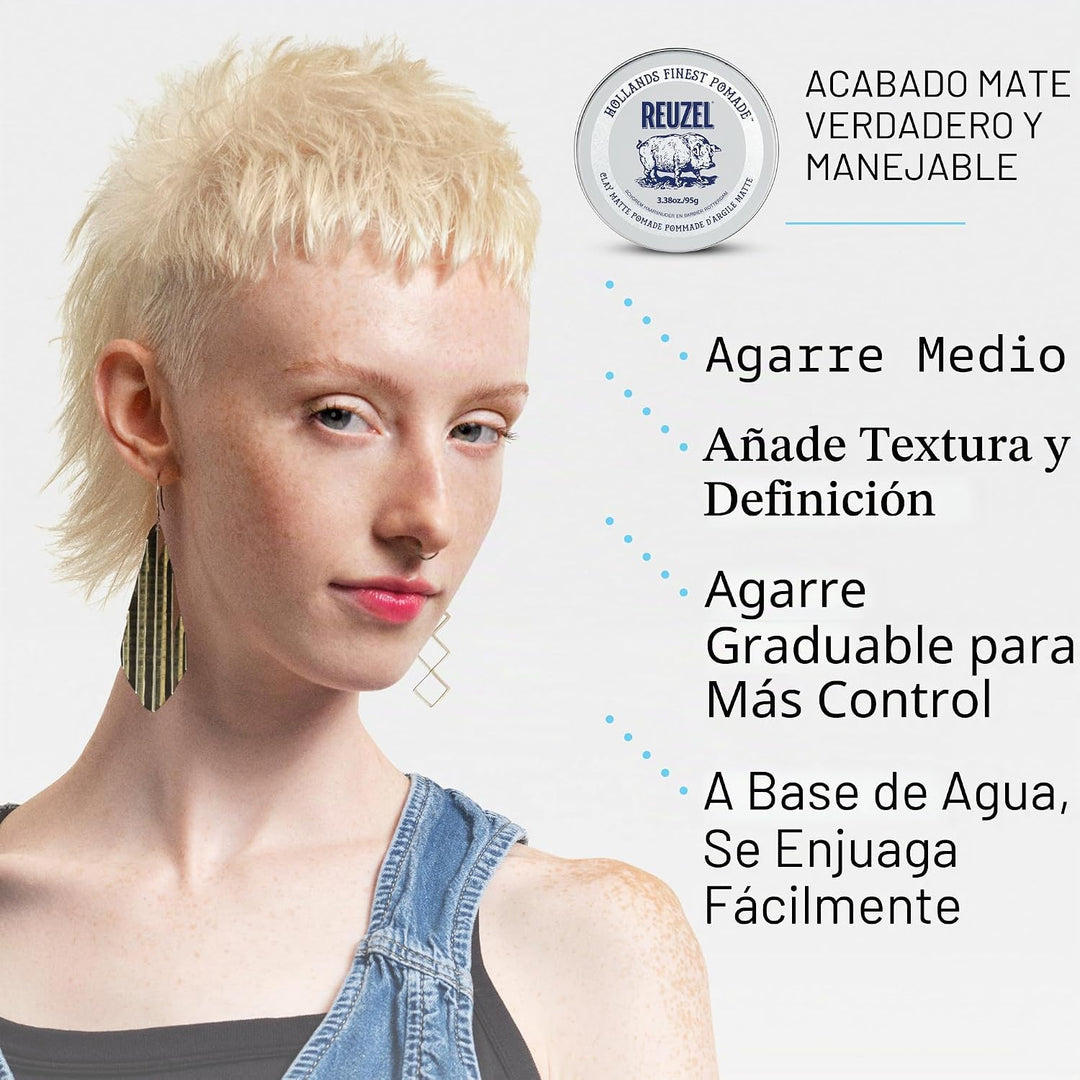 Cera Reuzel Clay Matte Blanca 95 gr
