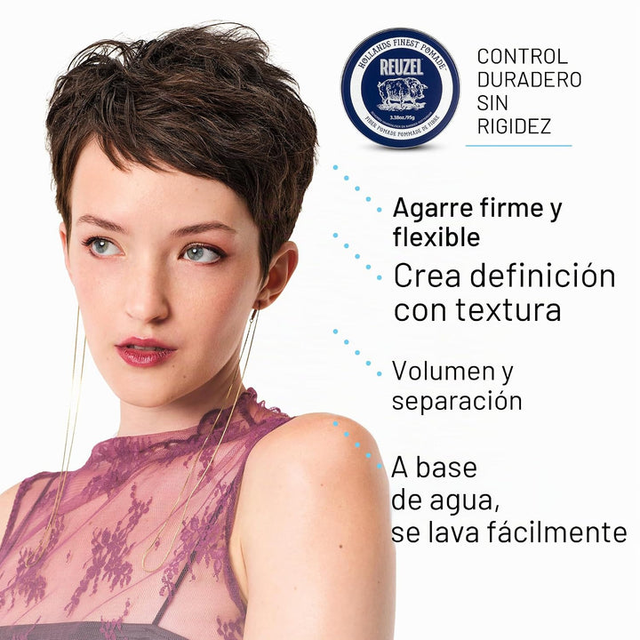 Cera Reuzel Fibre Pomade Azul Oscuro 95gr