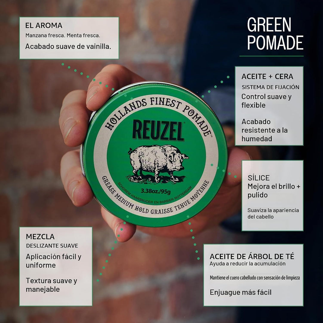 Cera Reuzel Grease Medium Verde 95 gr