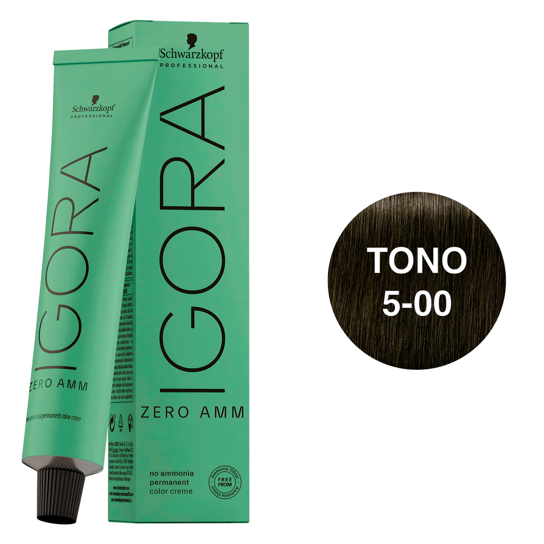 Tinte Permanente Igora Zero AMM 5-00 Castaño Claro Natural Intenso 60ml