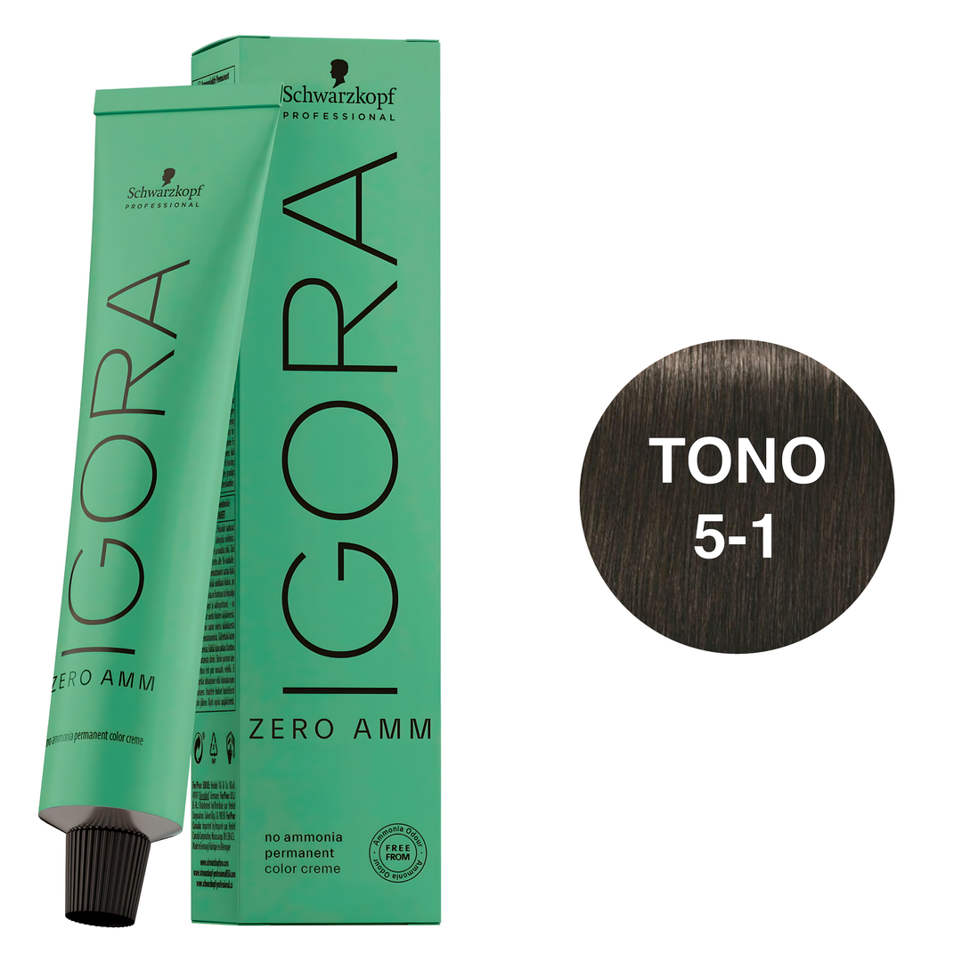 Tinte Permanente Igora Zero AMM 5-1 Light Brown Cendré 60ml