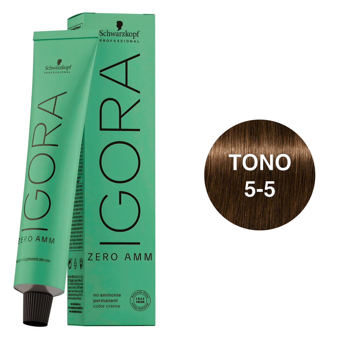 Tinte Permanente Igora Zero AMM 5-5 Light Brown Gold 60ml