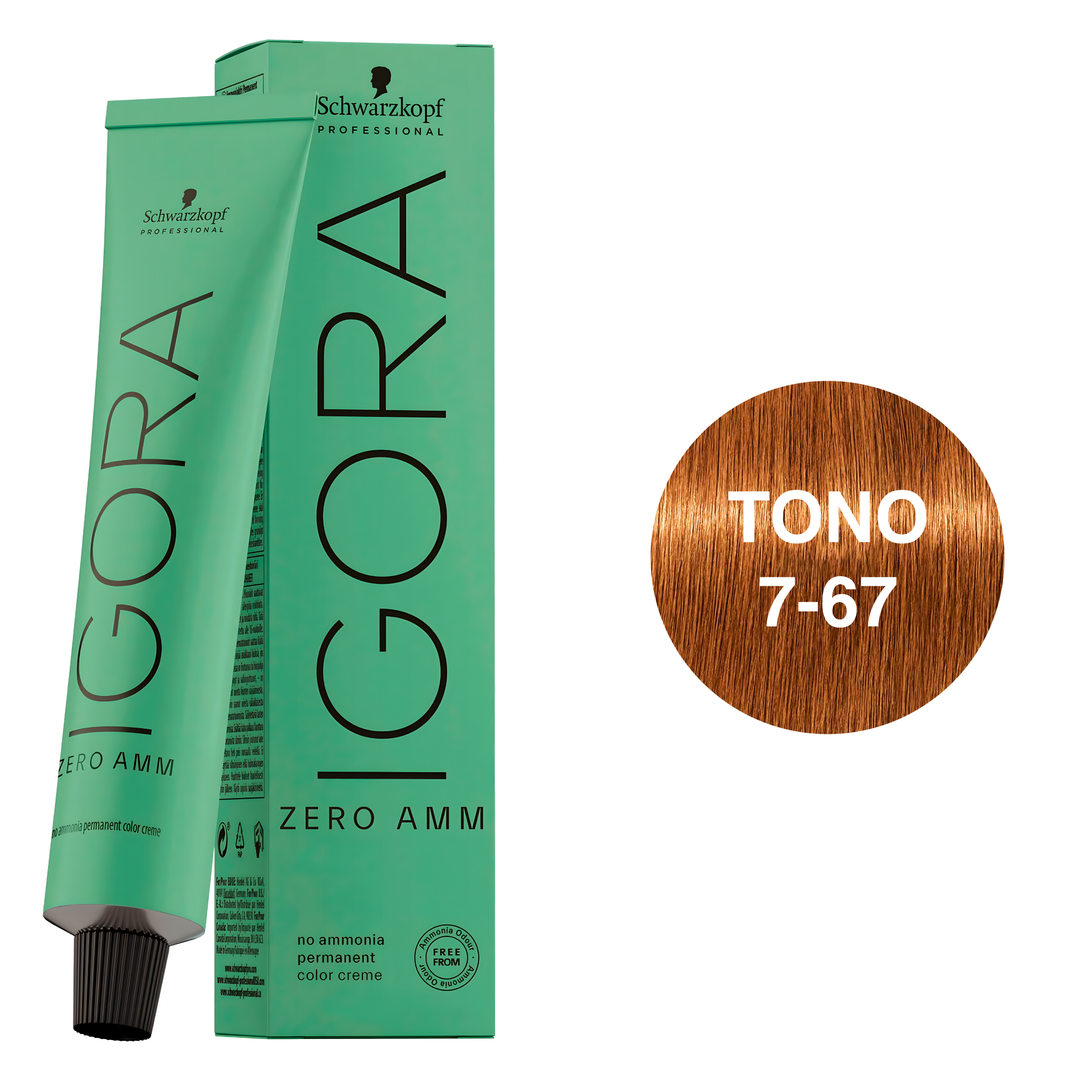 Igora Zero AMM Tinte Permanente 7-67 Rubio Medio Chocolate Cobrizo 60ml