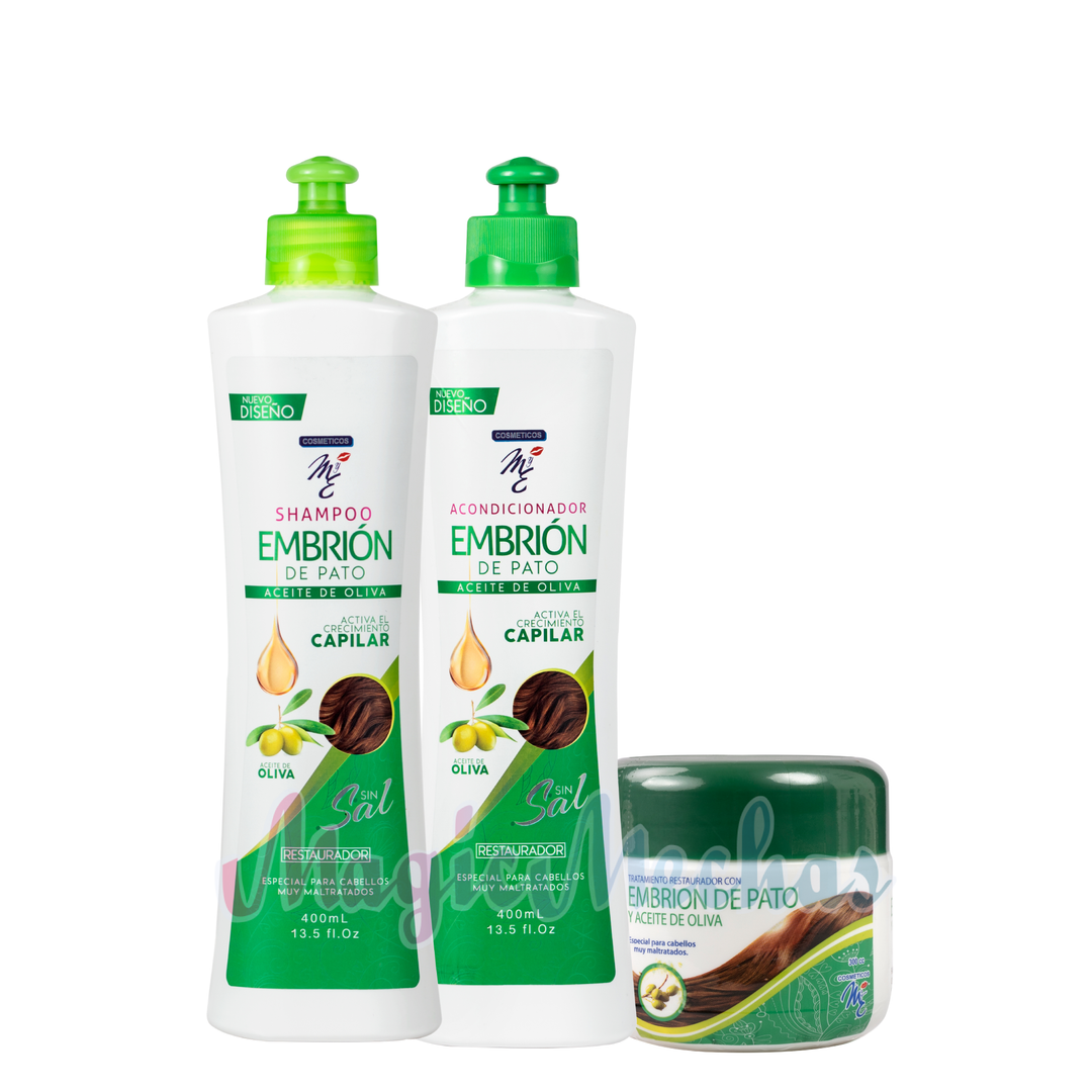Kit MyE Embrión De Pato Shampoo + Acondicionador + Tratamiento MYE
