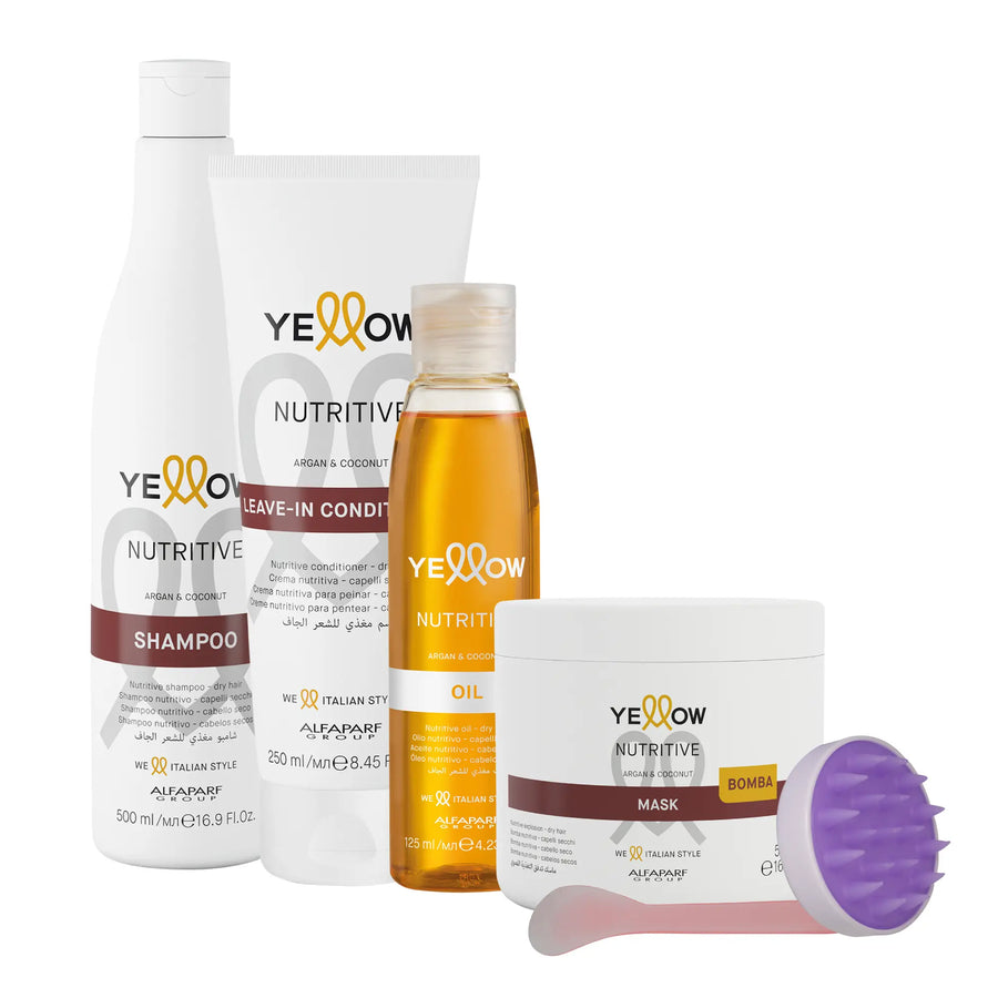 Kit Yellow Nutritive Shampoo + Acondicionador + Mascarilla + Oil Yellow