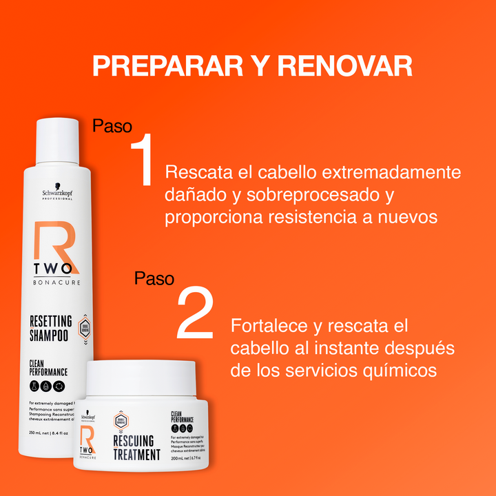 Kit Schwarzkopf Bonacure R - TWO Shampoo Reparador +  Tratamiento De Rescate Schwarzkopf Professional