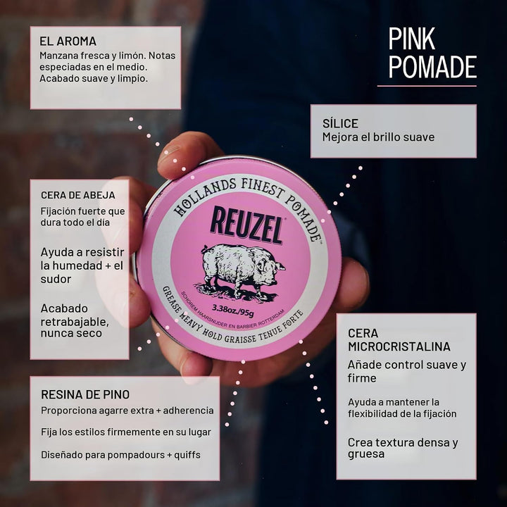 Cera Reuzel Heavy Hold Rosada 95gr