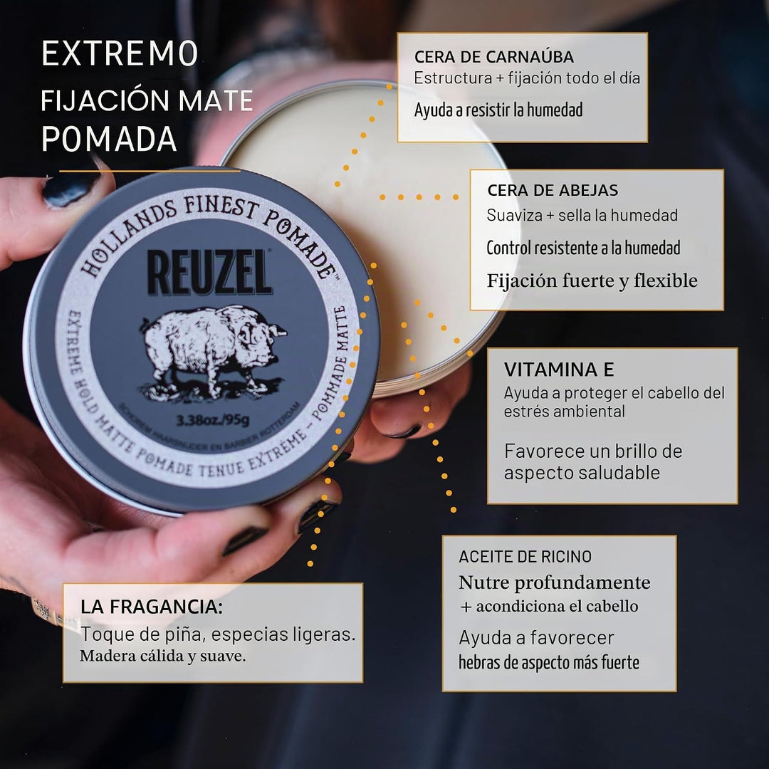 Cera Reuzel Concrete Hold Matte Gris 95gr