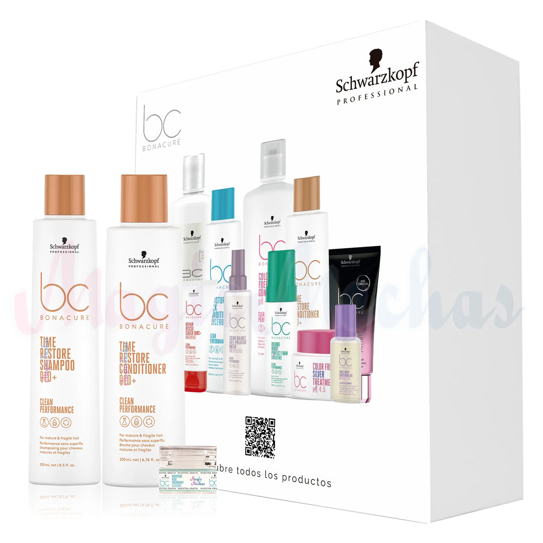 Kit 1 Bonacure Time Restore Q10 Shampoo + Acondicionador Schwarzkopf Professional