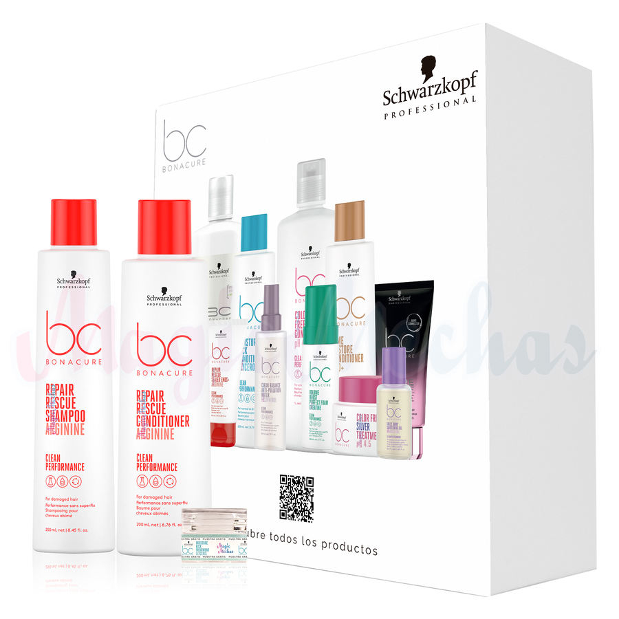 Kit 1 Bonacure Repair Rescue Shampoo + Acondicionador Schwarzkopf Professional
