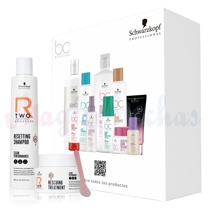 Kit Schwarzkopf Bonacure R - TWO Shampoo Reparador +  Tratamiento De Rescate Schwarzkopf Professional