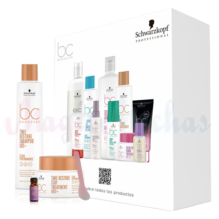 Kit 3 Bonacure Time Restore Q10 Shampoo + Mascarilla Schwarzkopf Professional