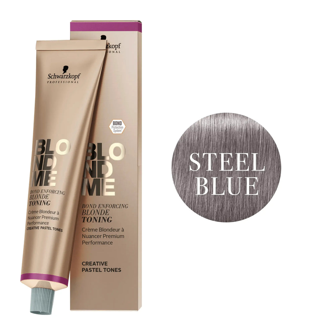 Blondme Tinte Bond Enforcing Blonde Toning STEEL BLUE 60mL - Magic Mechas