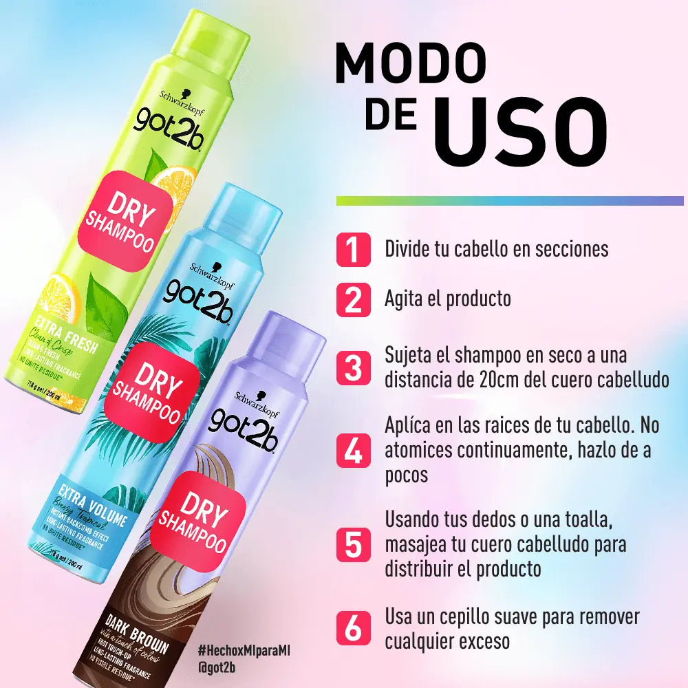 Got2b Shampoo En Seco Limpieza Extra Fresca - Magic Mechas