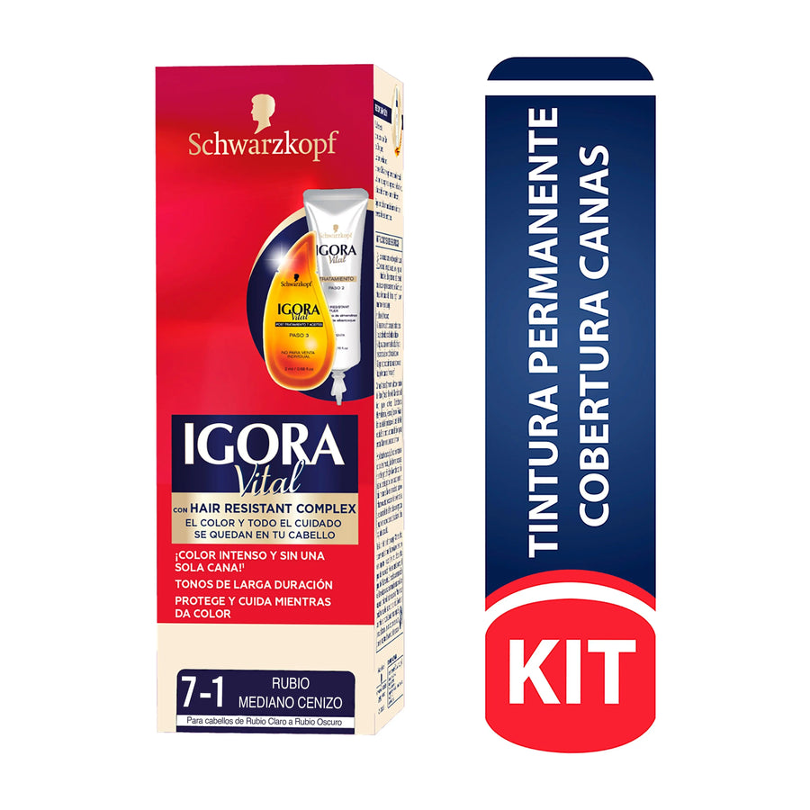 Tinte Igora Vital 7-1 Rubio Mediano Cenizo Schwarzkopf - Magic Mechas