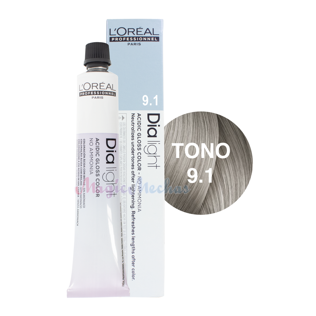 Loreal Dia Light Tinte Tono 9.1 Milkshake Rubio Muy Claro Ceniza 50ml. Loreal Profesional