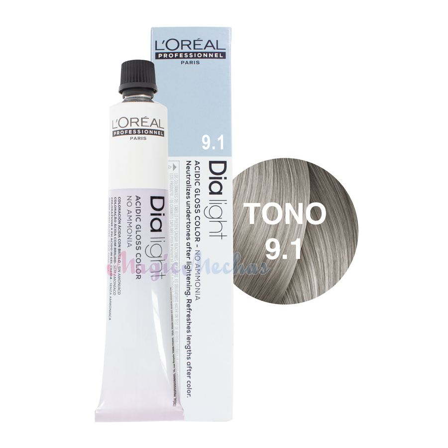 Loreal Dia Light Tinte Tono 9.1 Milkshake Rubio Muy Claro Ceniza 50ml. Loreal Profesional