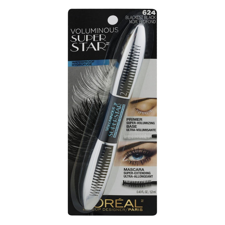 Loreal Voluminous Super Star Pestañina 624 Blackest Black Loreal Paris
