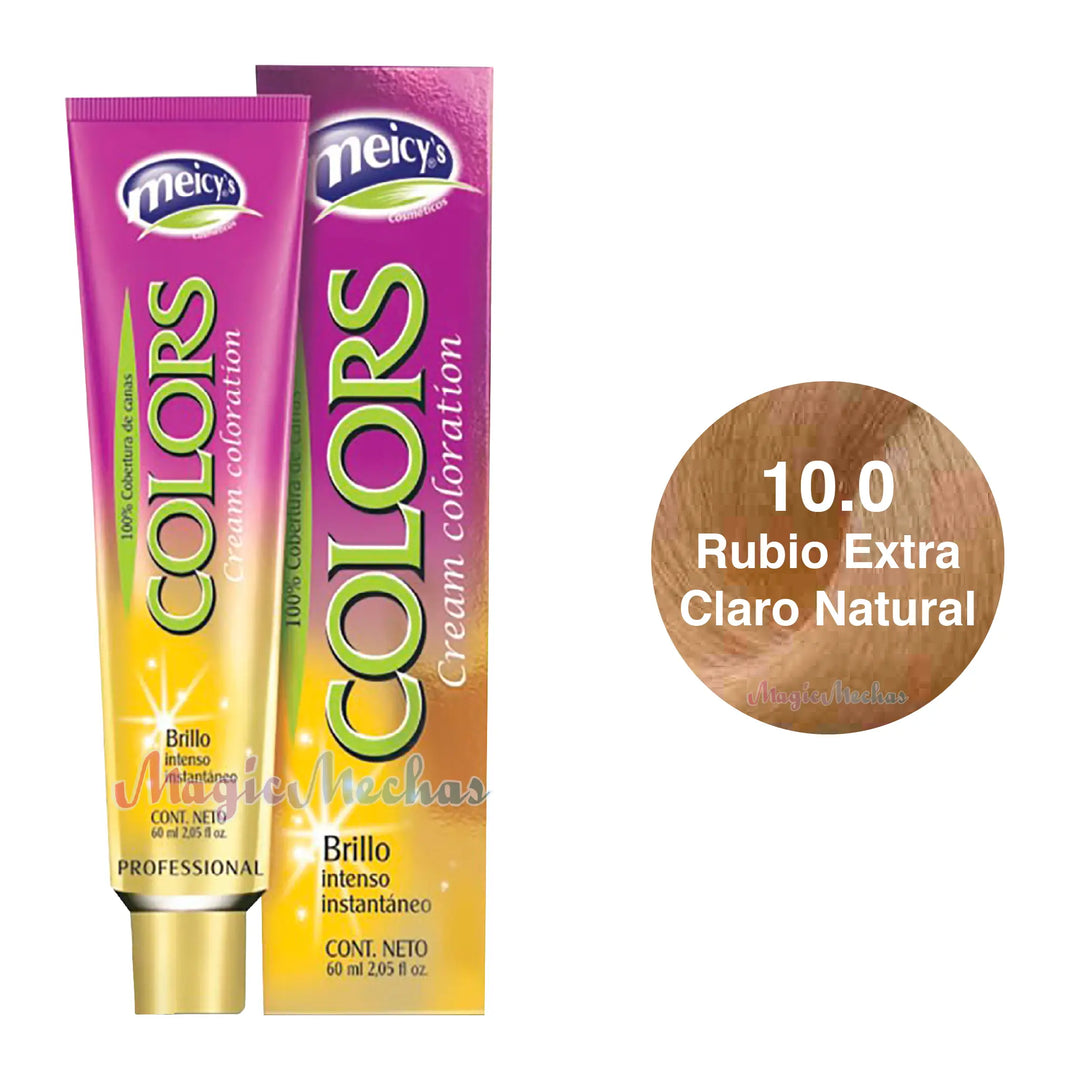 Meicys Tinte Colors Permanente 10.0 Rubio Extra Claro Natural 60mL Meicys