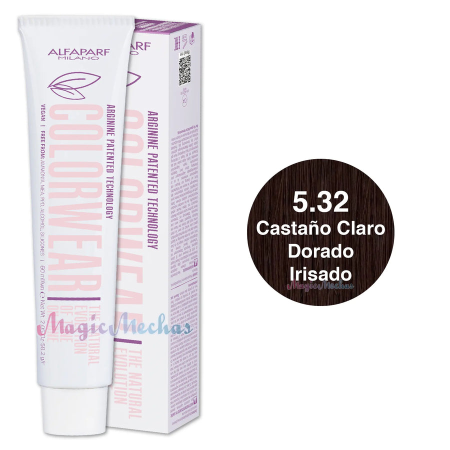 Alfaparf Colorwear Tintes Tono Sobre Tono # 5.32 Castaño Claro Dorado Irisado Alfaparf