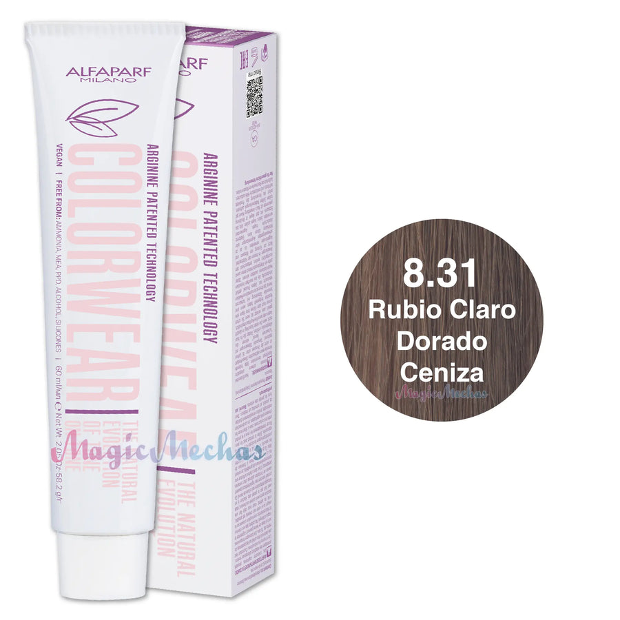 Alfaparf Colorwear Tintes Tono Sobre Tono # 8.31 Rubio Claro Dorado Ceniza Alfaparf