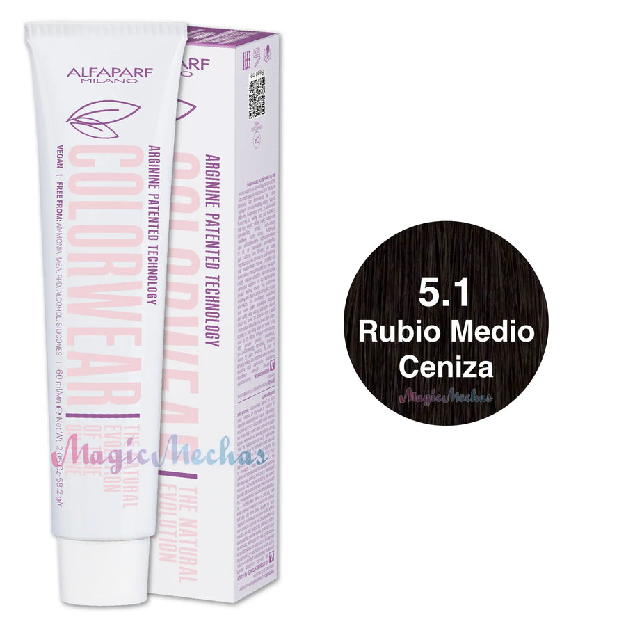 Alfaparf Colorwear Tintes Tono Sobre Tono # 5.1 Castaño Claro Cenizo Alfaparf