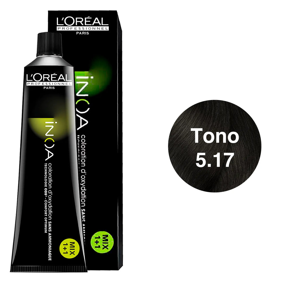 Tinte Inoa Tono 5.17 Castaño Ceniza Metalico 60ml Loreal Profesional