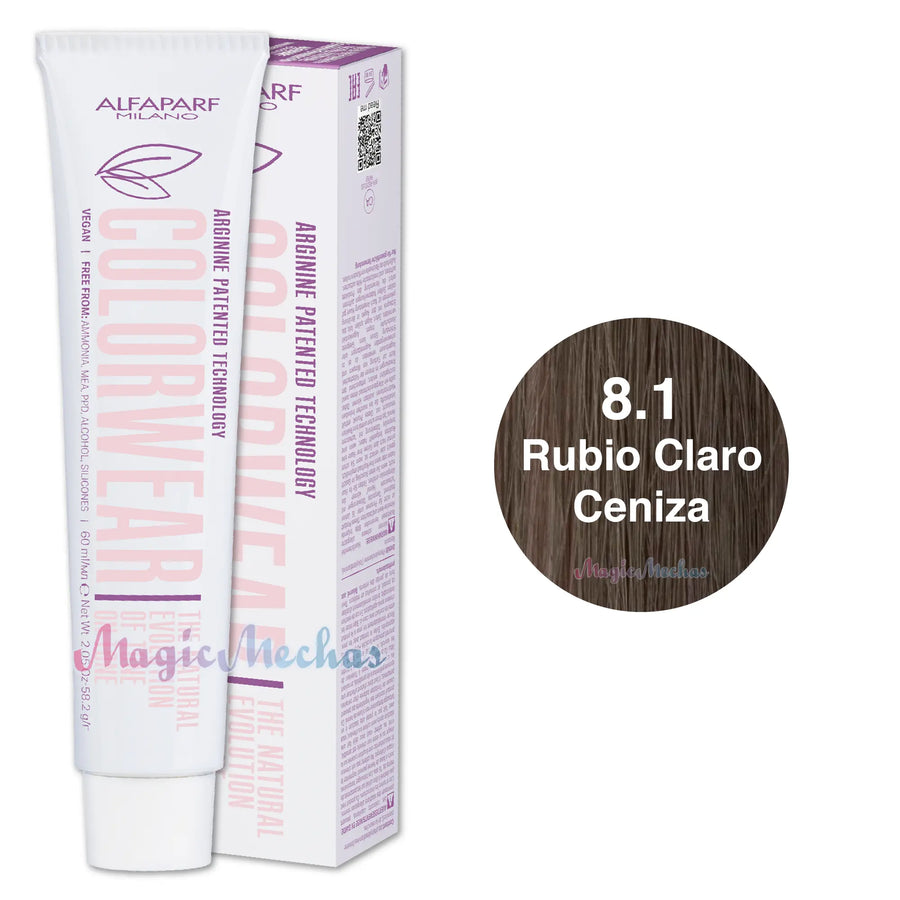 Alfaparf Colorwear Tintes Tono Sobre Tono # 8.1 Rubio Claro Ceniza Alfaparf