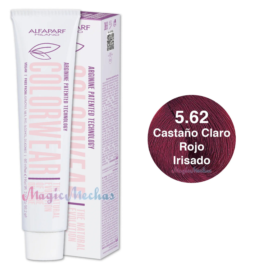 Alfaparf Colorwear Tintes Tono Sobre Tono # 5.62 Castaño Claro Rojo Irisado Alfaparf