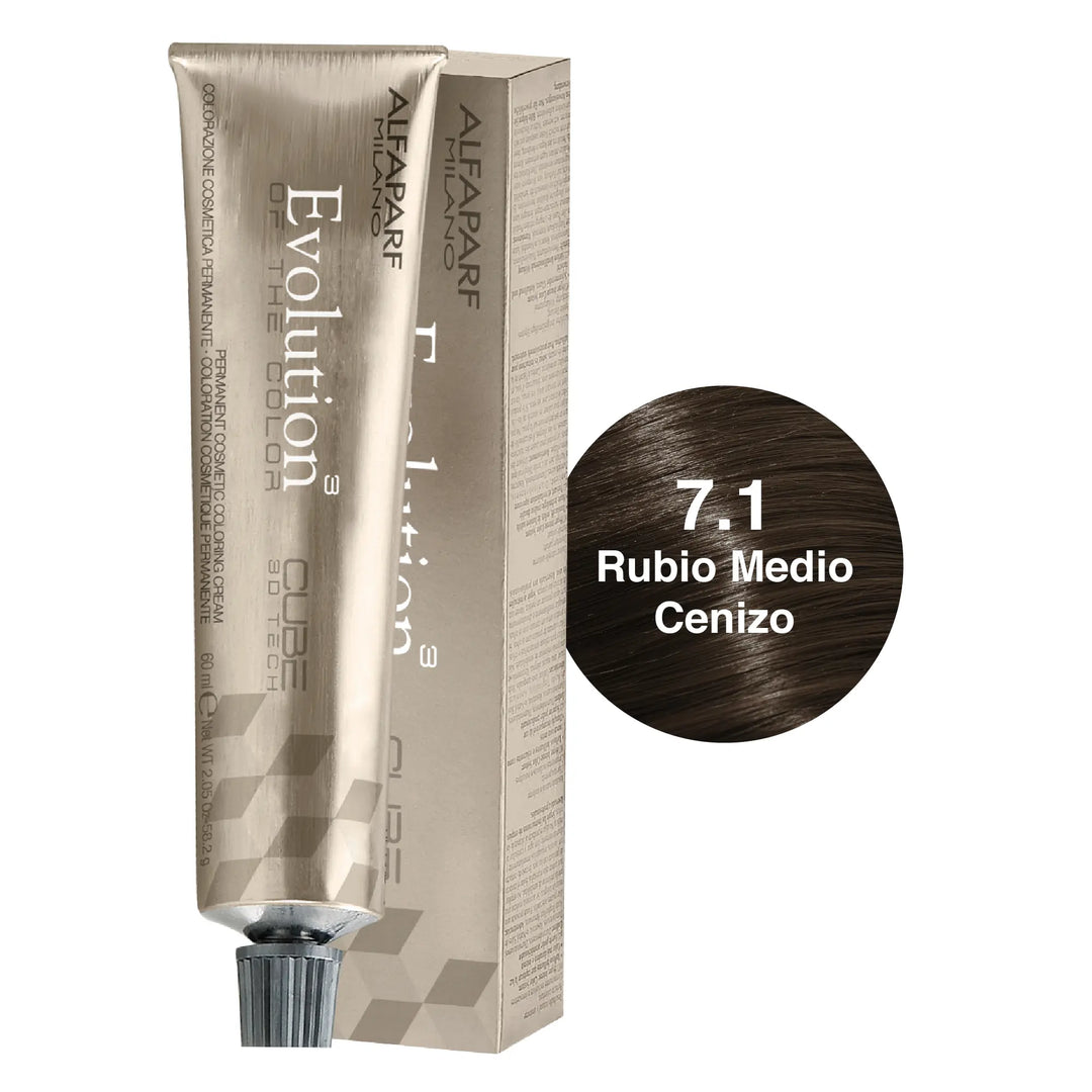 Alfaparf Evolution Tinte Tono 7.1 Rubio Medio Ceniza Alfaparf