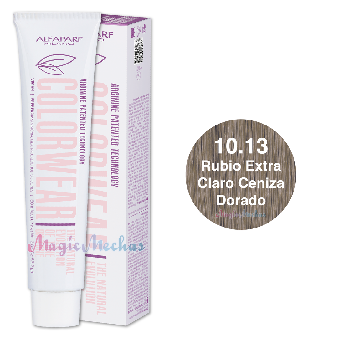 Alfaparf Colorwear Tintes Tono Sobre Tono # 10.13 Rubio Extra-Claro Ceniza Dorado 60mL. Alfaparf