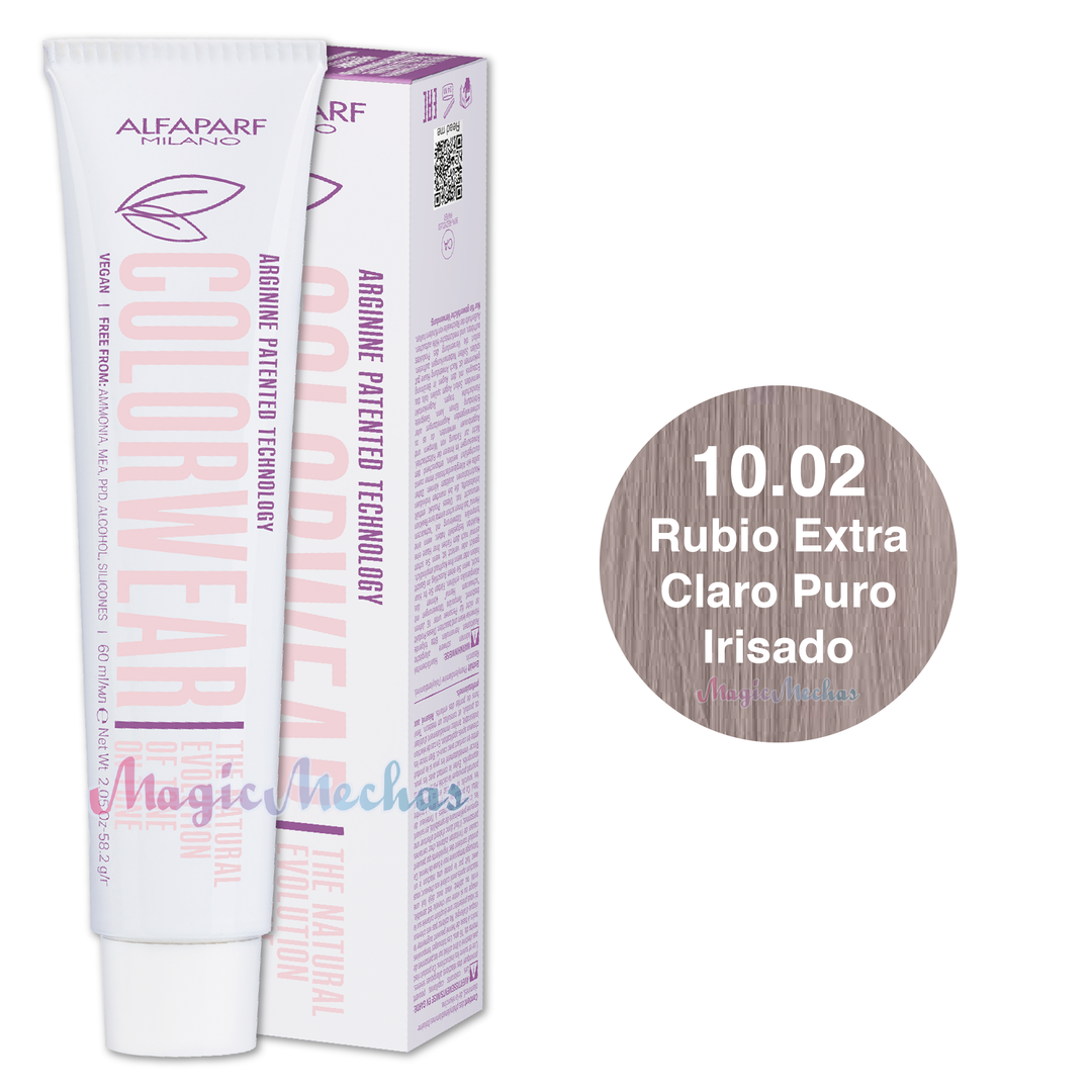 Alfaparf Colorwear Tintes Tono Sobre Tono # 10.02 Rubio Extra-Claro Puro Irisado 60ml Alfaparf