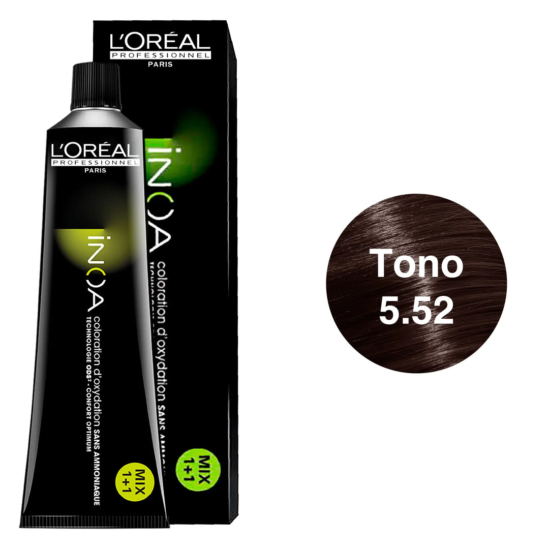 Tinte Inoa Tono 5.52 Castaño Claro Caoba Irisado 60ml Loreal Profesional