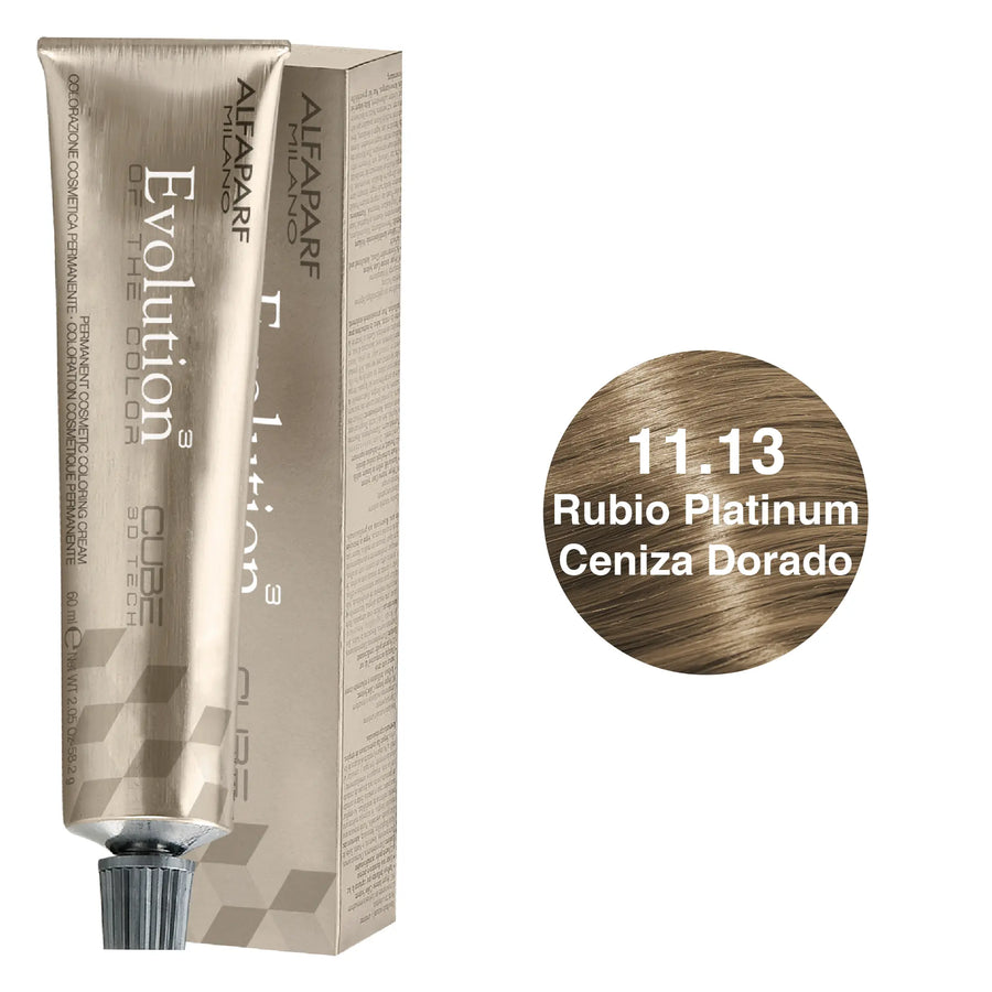 Alfaparf Evolution Tinte Tono 11.13 Rubio Platinum Ceniza Dorado Alfaparf