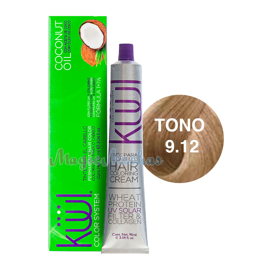 Tinte Kuul 9.12 Rubio Clarísimo Cenizo Nacarado 90ml Kuul