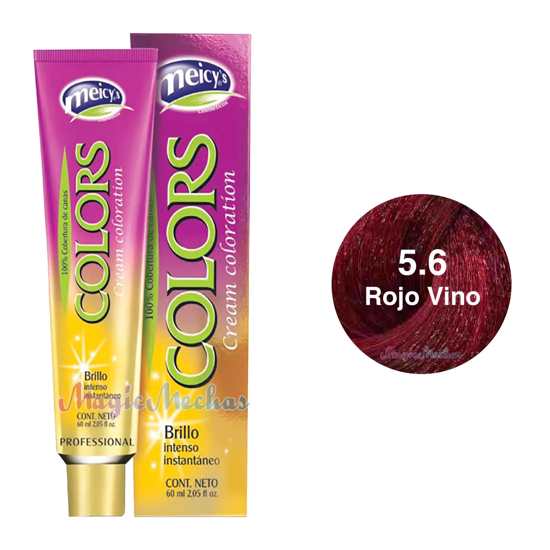 Meicys Tinte Colors Permanente 5.6 Rojo Vino 60mL Meicys