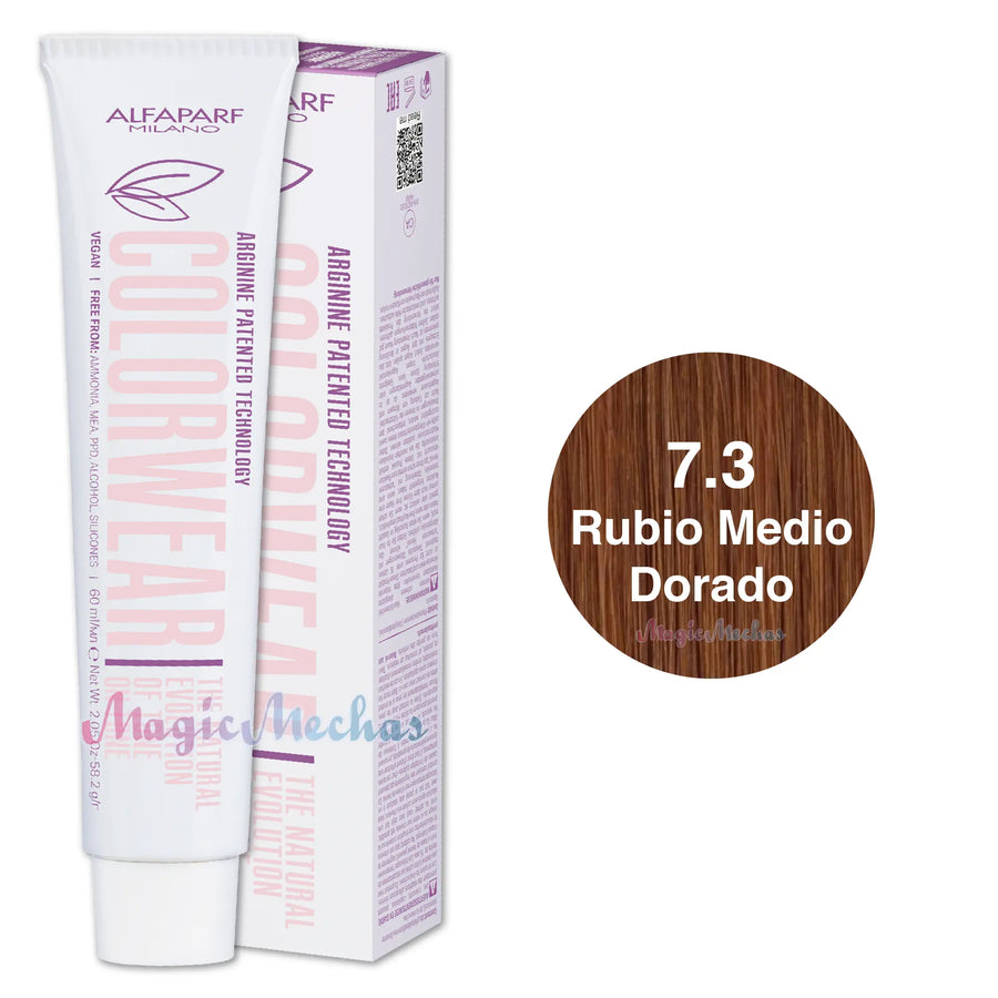 Alfaparf Colorwear Tintes Tono Sobre Tono # 7.3 Rubio Medio Dorado Alfaparf
