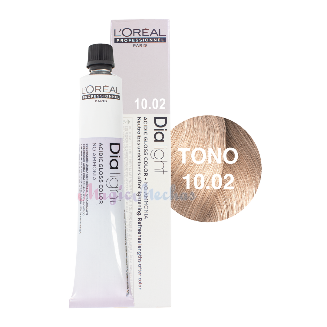 Loreal Dia Light Tinte Tono 10.02 Rubio Muy Claro Ligeramente Irisado 50ml. Loreal Profesional
