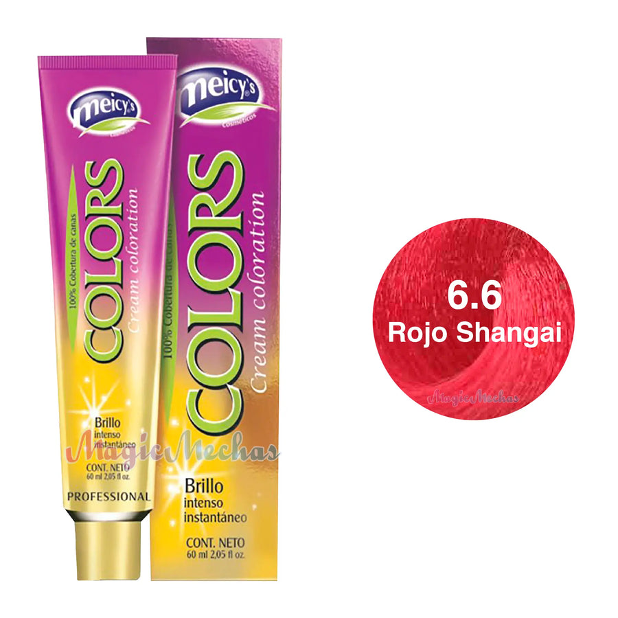 Meicys Tinte Colors Permanente 6.6 Rojo Shangai 60mL Meicys